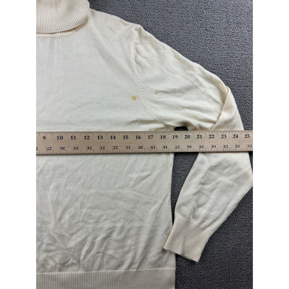 Charter Club Sweater Women L Beige Cream Wool Blend Turtleneck Pullover Academia - Picture 6 of 8